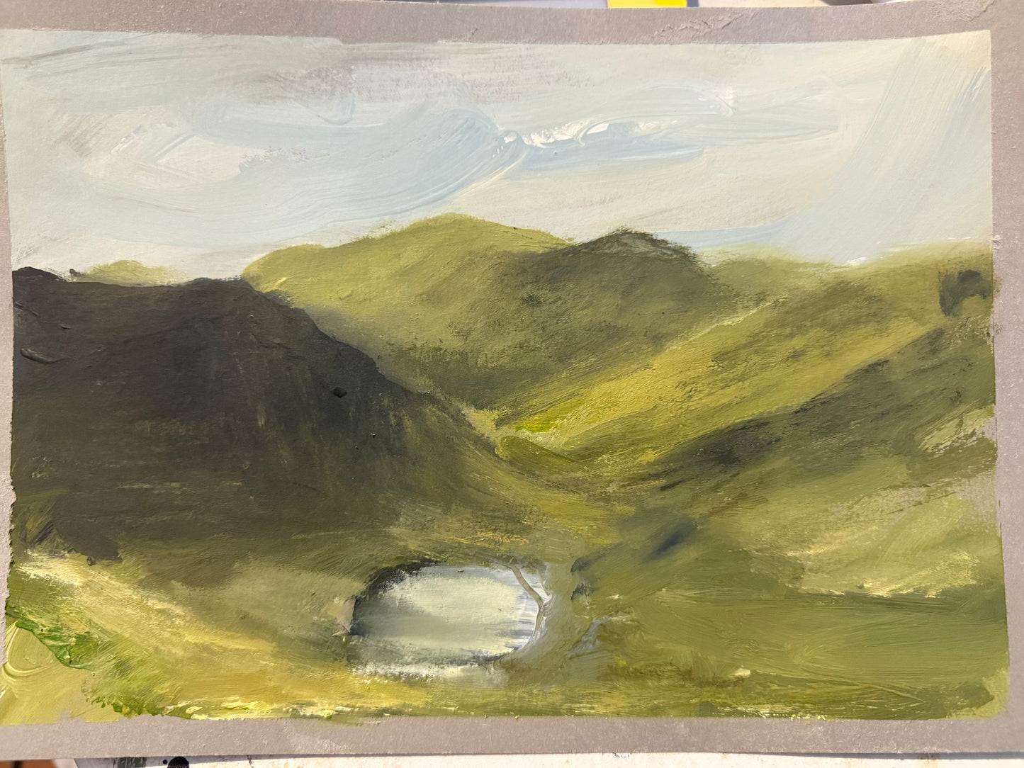 3 Welsh Landscapes on mixed media paper