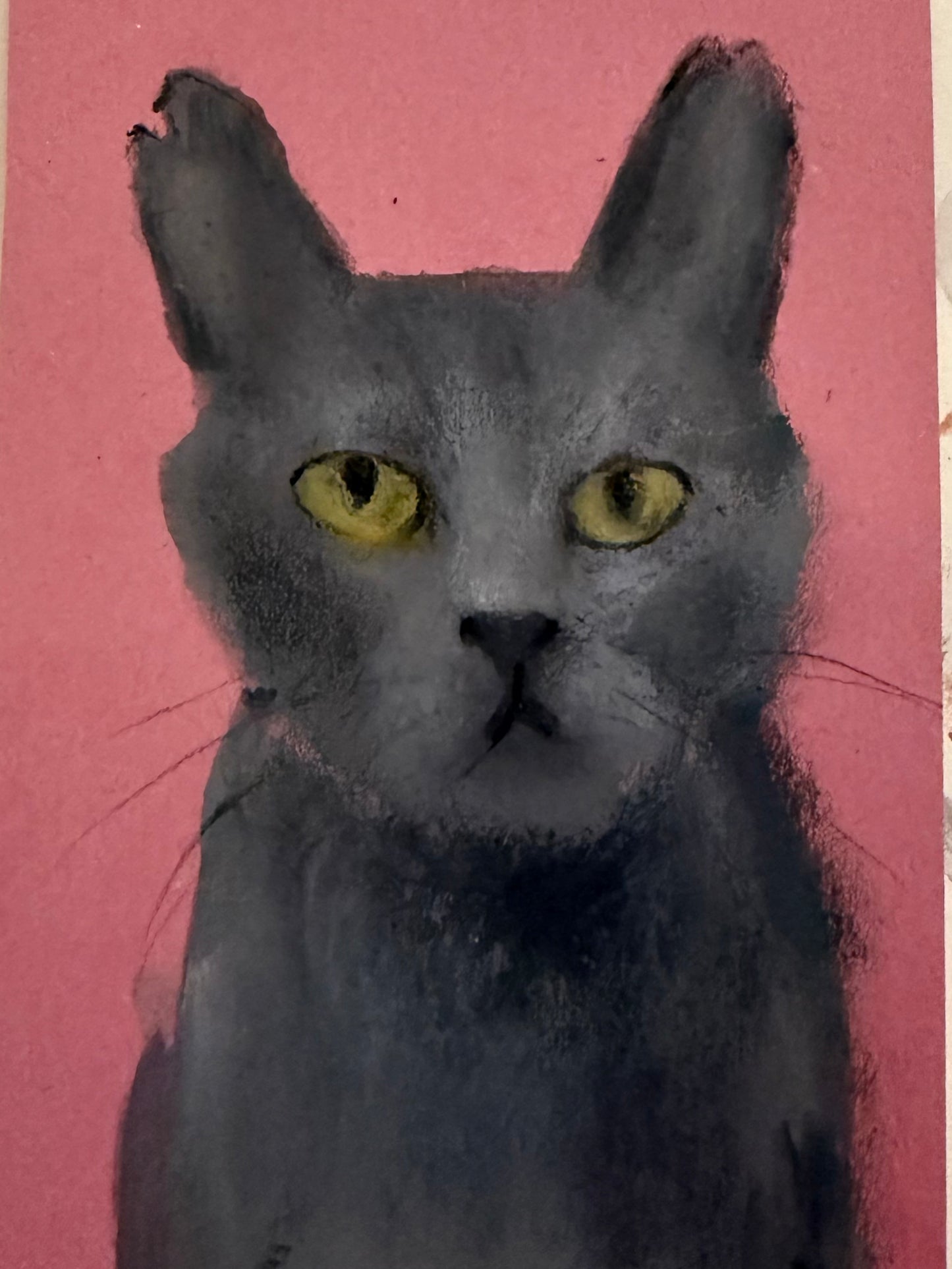 Walter from Port Talbot original painting in a ornate Italian blue frame