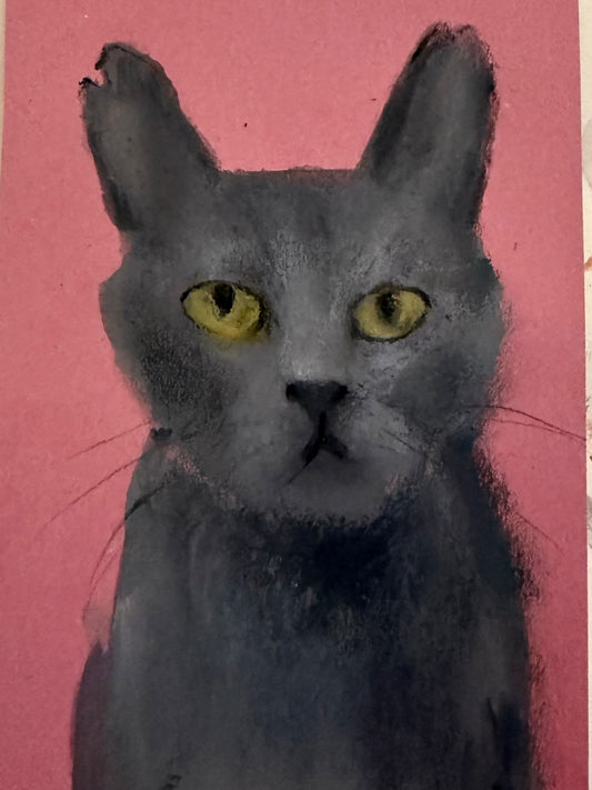 Walter from Port Talbot original painting in a ornate Italian blue frame