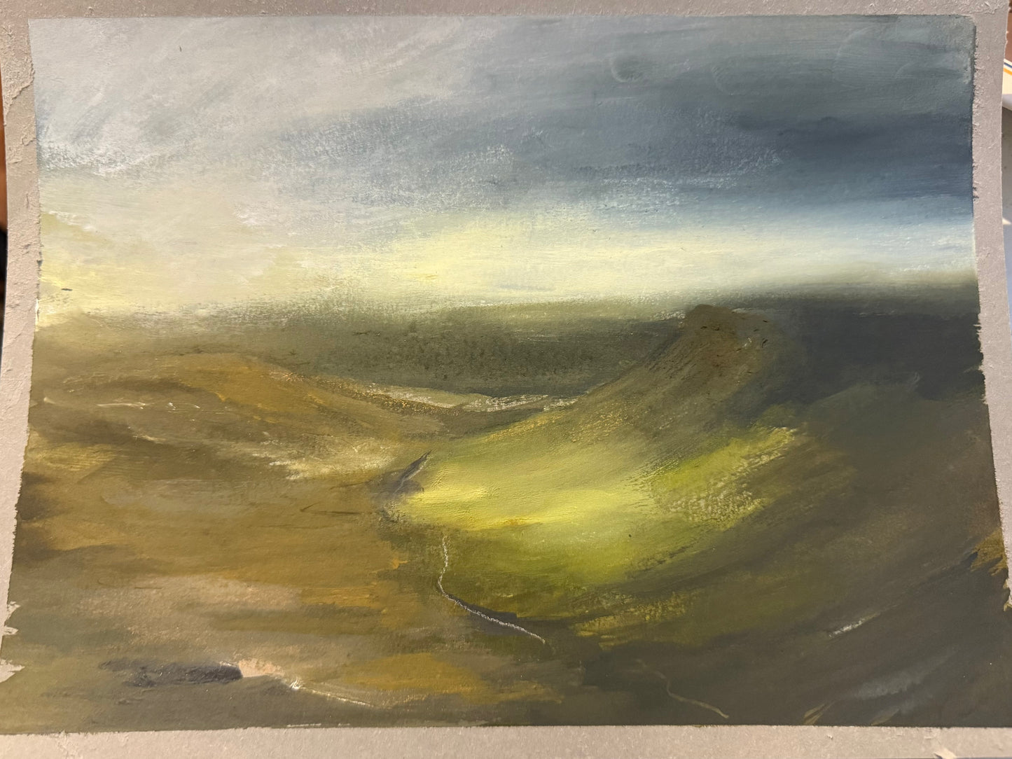 3 Welsh Landscapes on mixed media paper