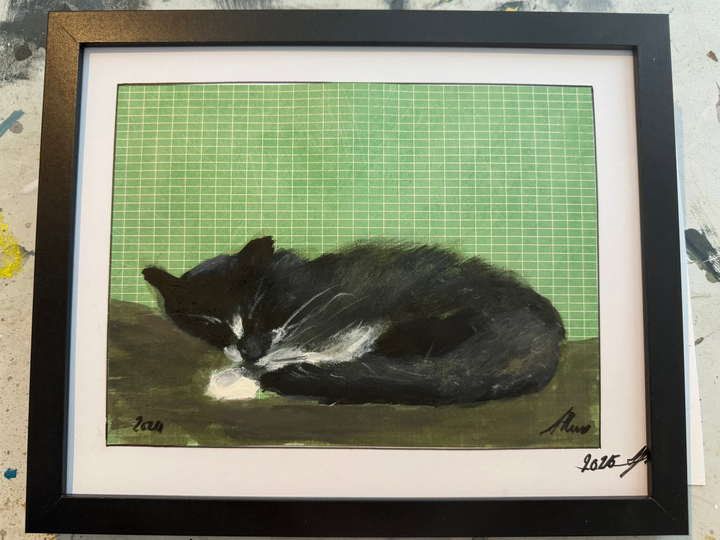 Original painting of Flash Evans asleep