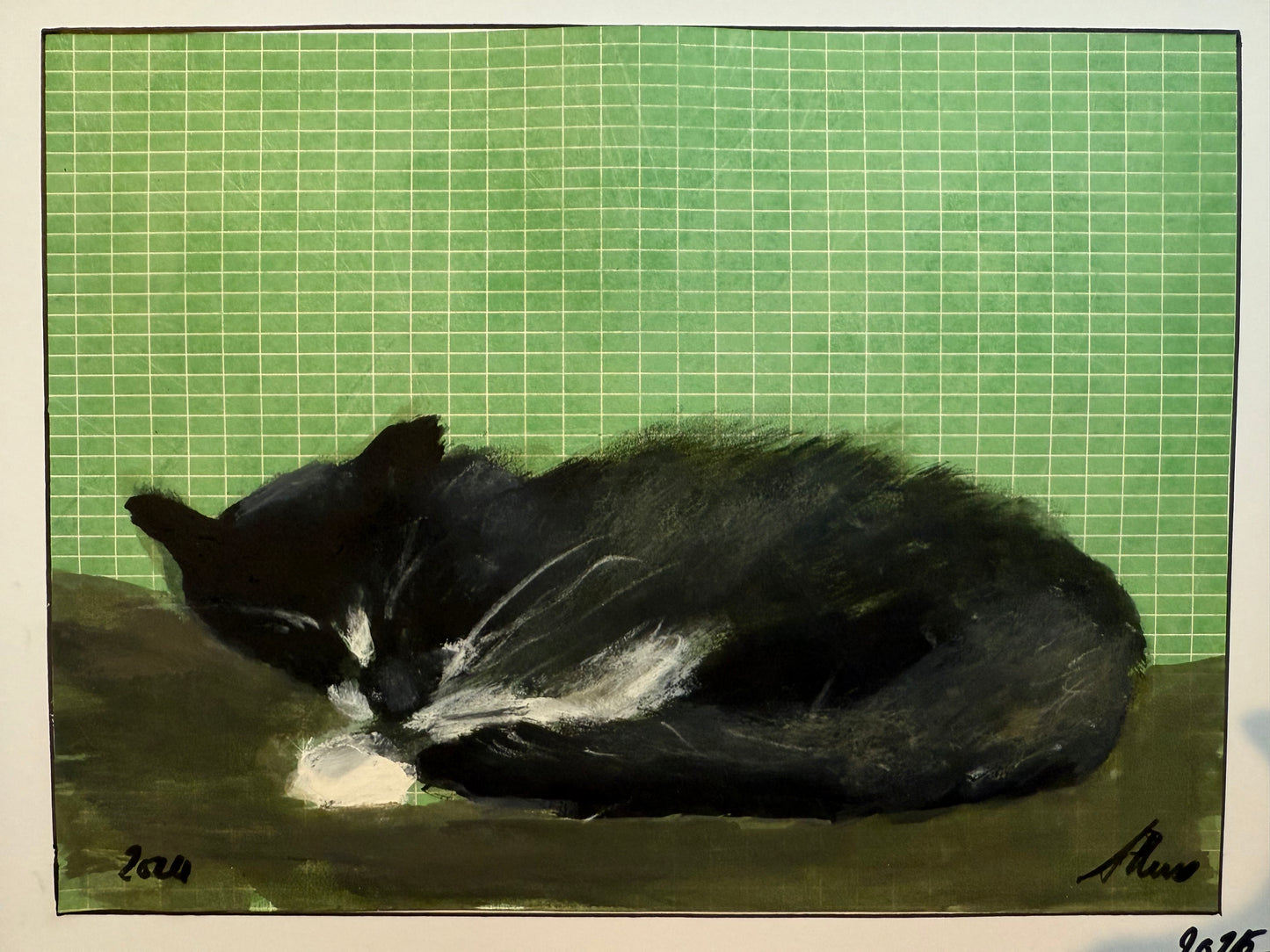 Original painting of Flash Evans asleep
