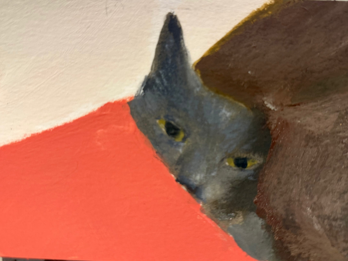 Original painting Walter from Port Talbot watching snooker in his box bedroom