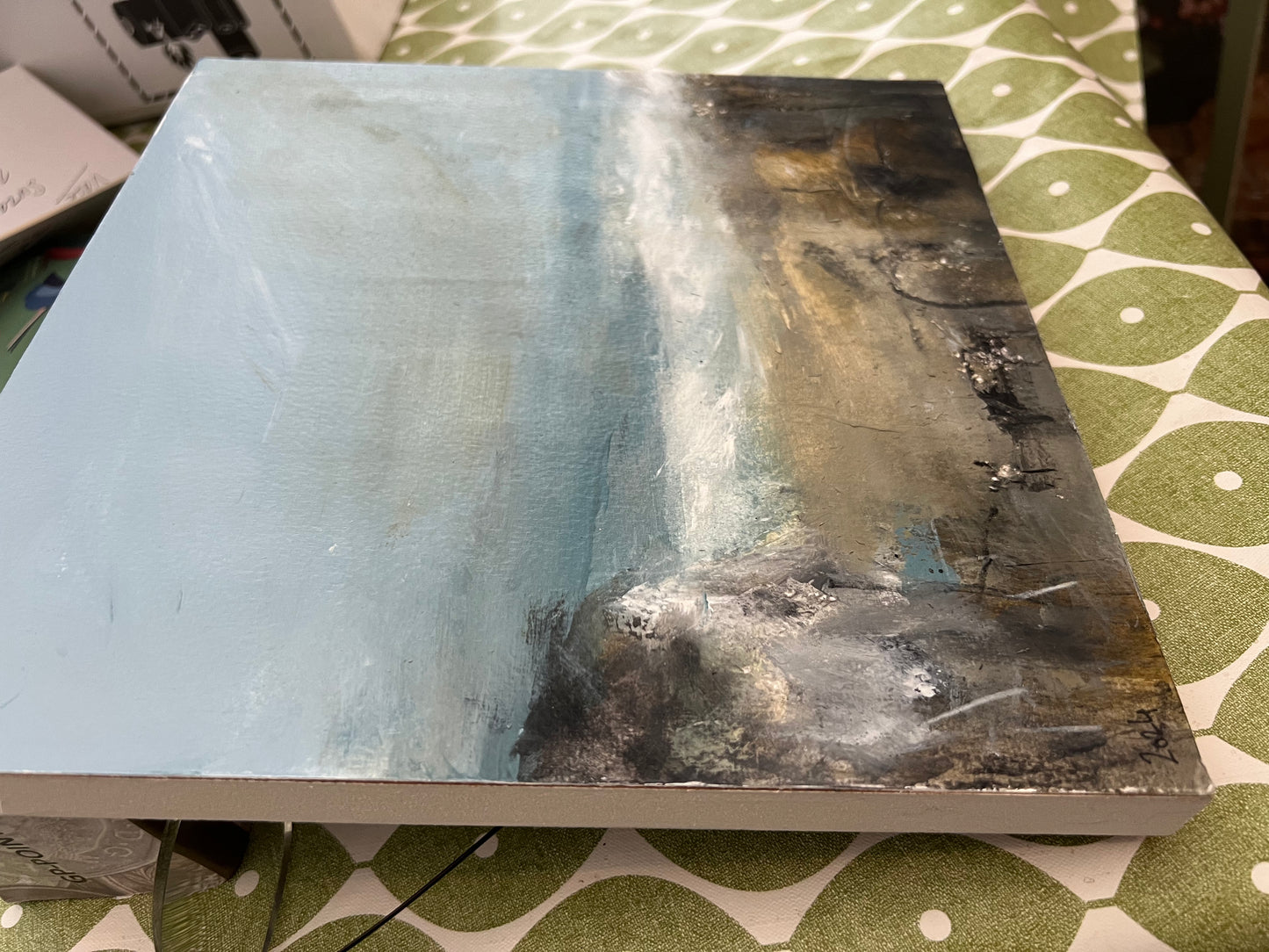 Original painting of Hawthorne County Durham acrylic on paper and wood