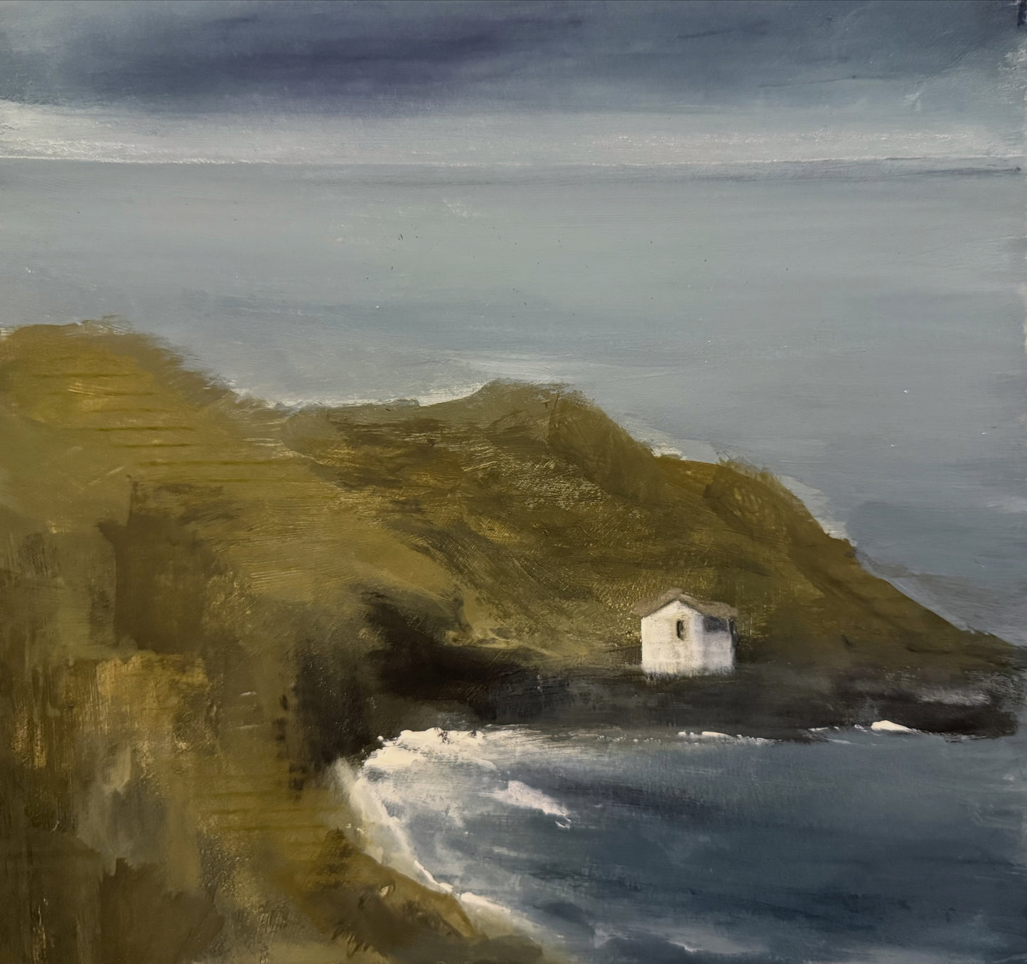 Rhossili boat house acrylic on board -original painting framed