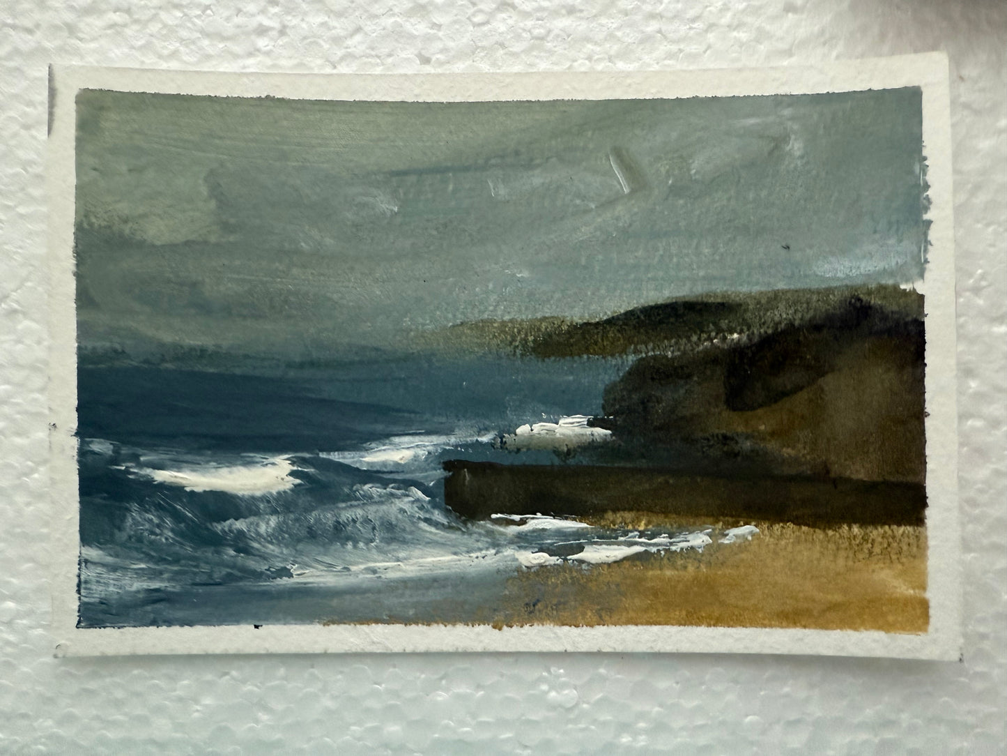 Postcard original painting of porthleven Cornwall