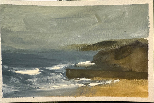 Porthleven original painting 5x7 inches framed