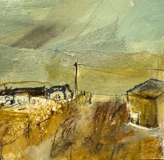 Hirwaun concrete road original painting on paper