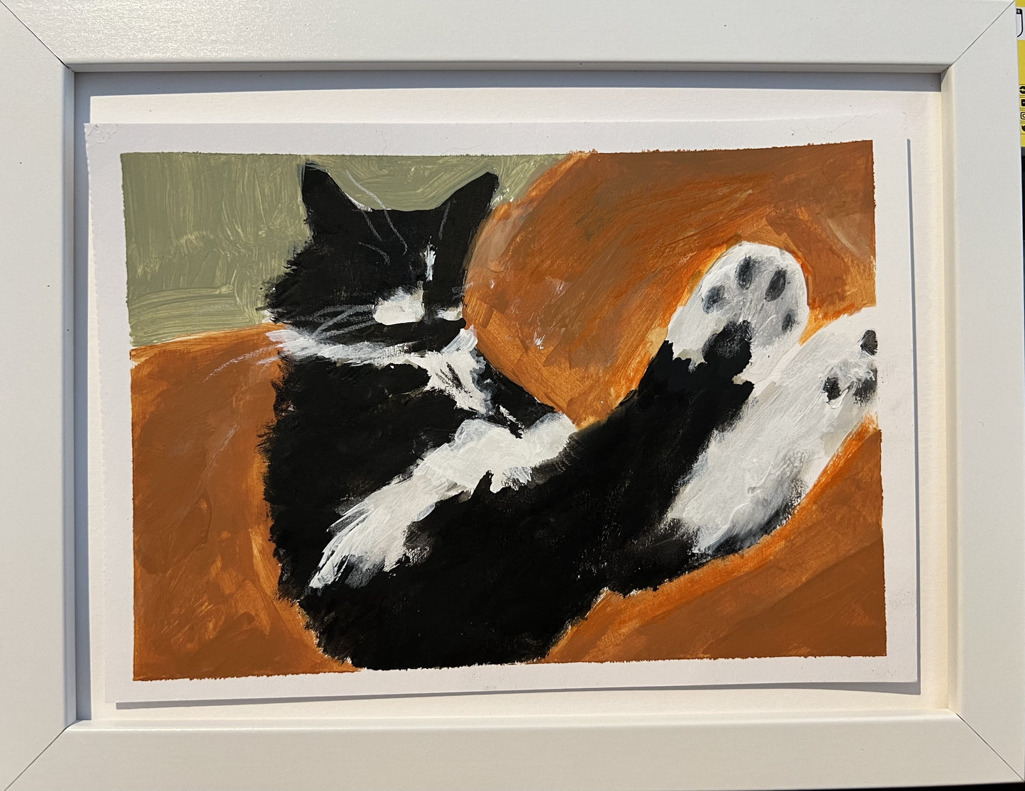 Original painting of Artists Cat Flash by Sarah Evans