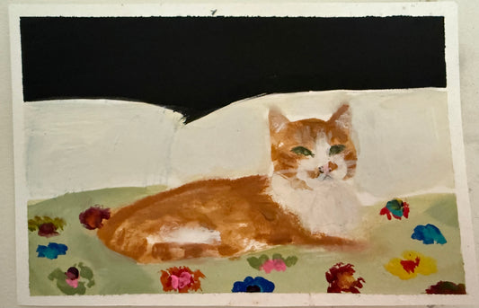 Rescue Ginger in his new home original framed painting