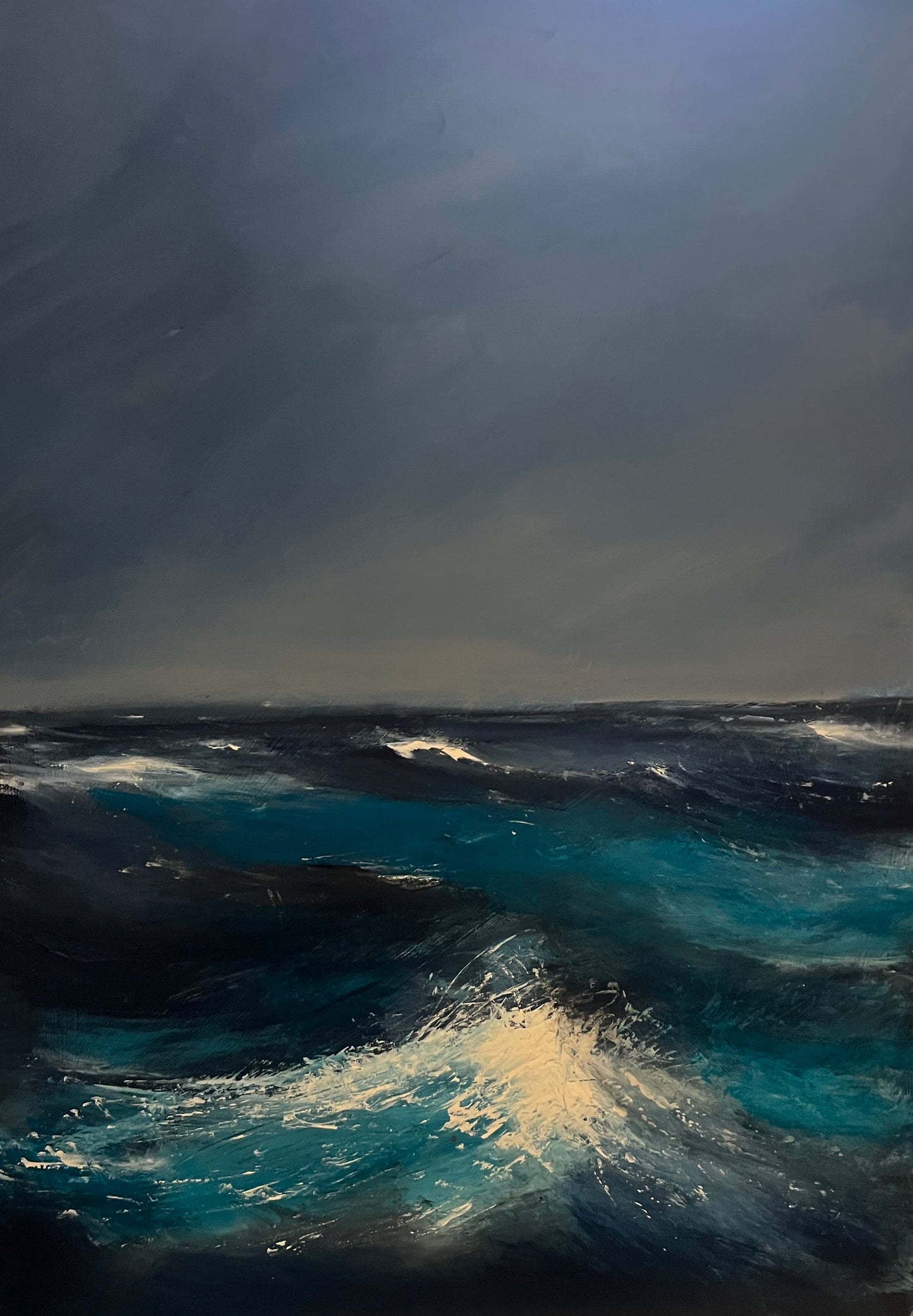 North Atlantic original painting oil on board by Sarah Evans