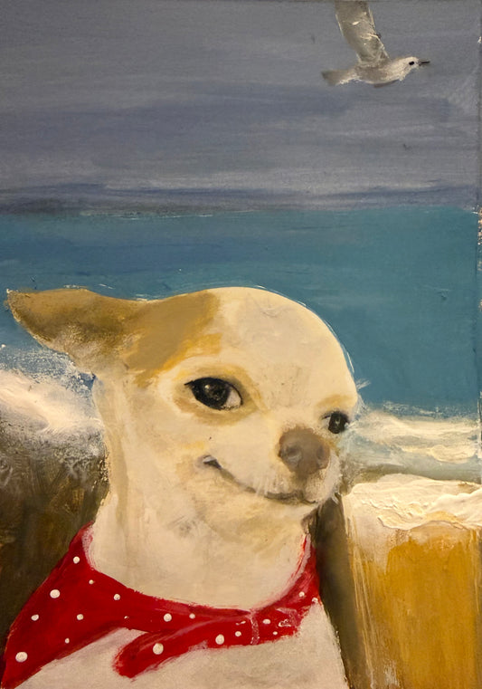 Denzil southsea beach original painting