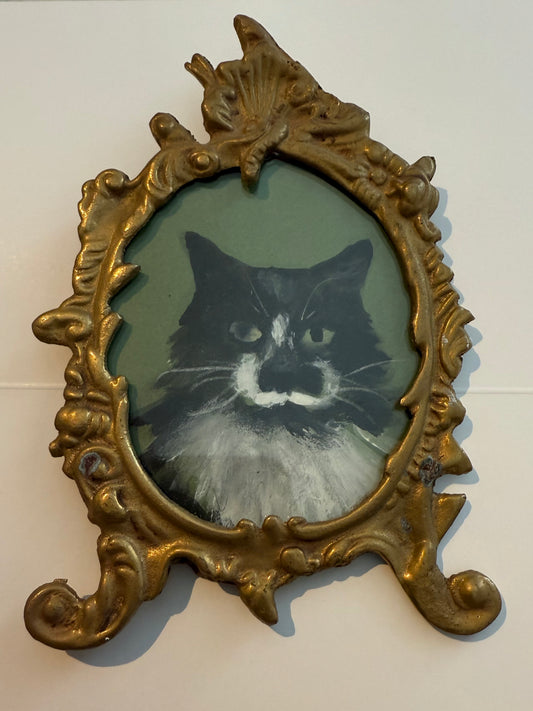 Flash Evans original painting in an Edwardian brass frame