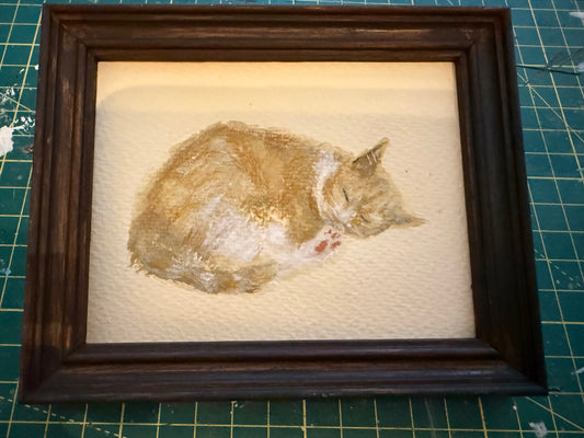 Little painting of Stuey From Cardiff Market acrylic