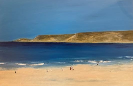 Sennen Beach, Cornwall original large painting by Sarah evans