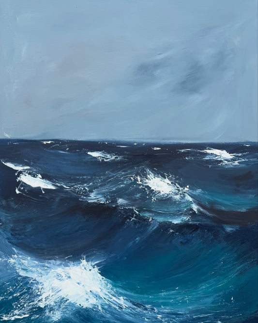 North Atlantic original painting acrylic on board by Sarah Evans