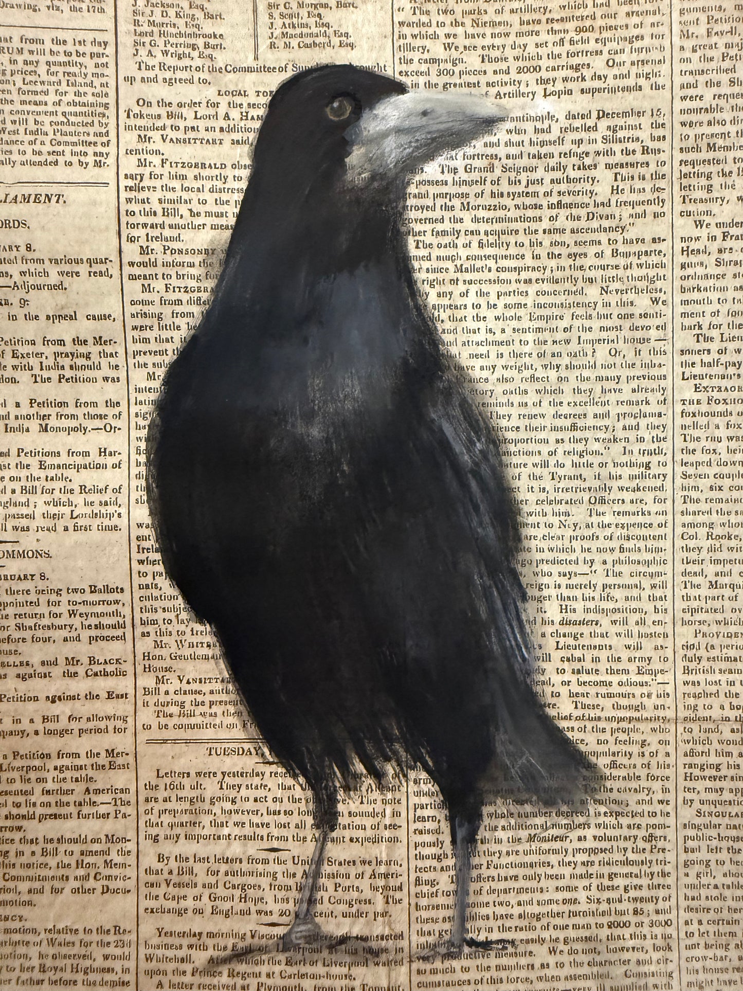 Original painting The Rook from Broad Haven Beach by Sarah Evans framed