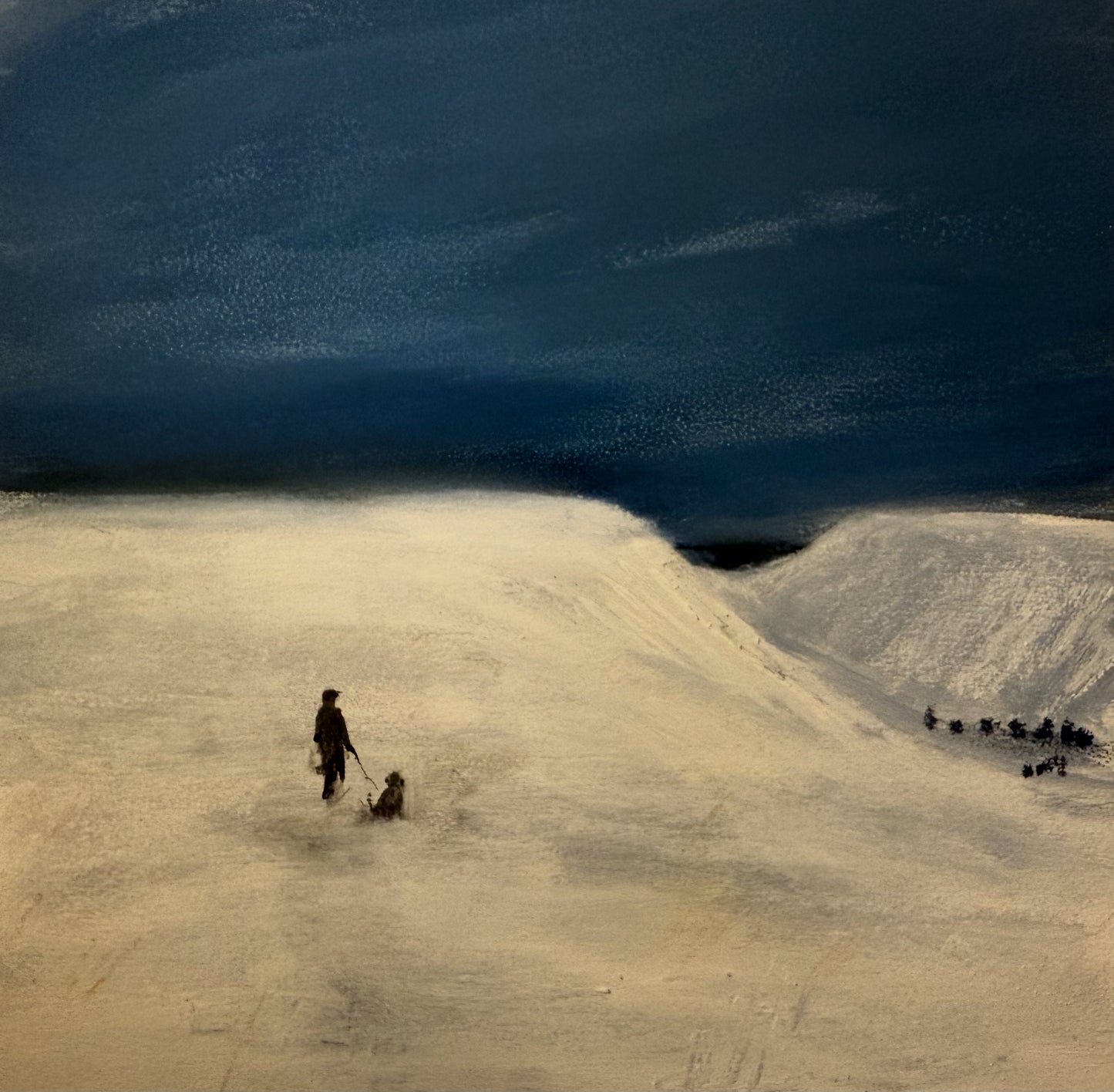 Dad and Alf on pen y fan original painting