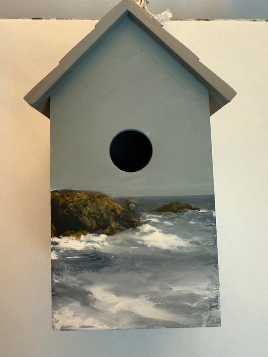 Pembrokeshire bird box original painting Sarah evans