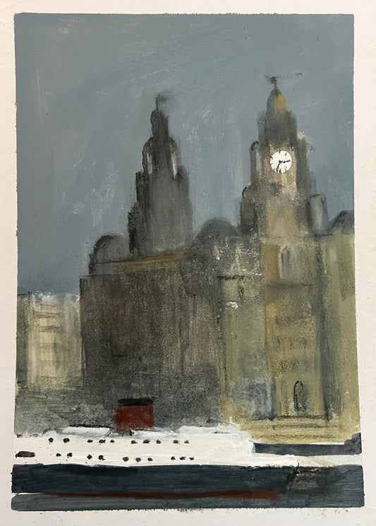 Original Painting of Liverpool and Ferry Sarah Evans