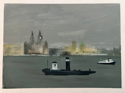 Original Painting Of Liverpool Skyline unframed